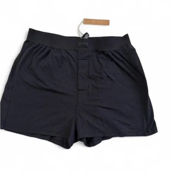 (XS) NWT SKIMS Cotton Loose Boyfriend Boxers Onyx Black - Picture 2 of 5